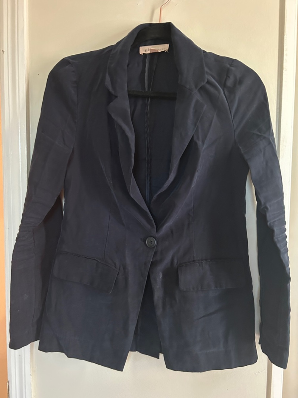 Philosophy Navy Single-Button Tailored Blazer